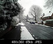 Aprilsnow (looking down my road towards the town)