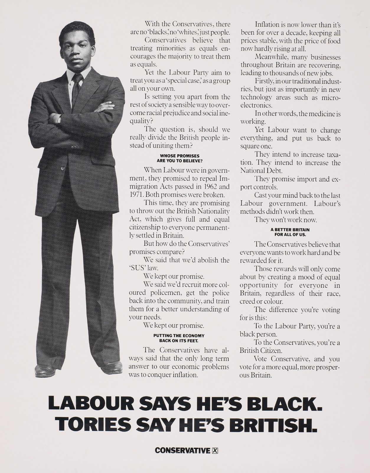 labour says he's black 1983