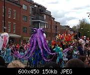 Every year Manchester holds "Manchester Day Parade", a colourful procession of floats around the city centre.

Here are some pictures.